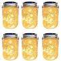 YKB Solar Mason Jar Lid Lights, 6 Pack Hanging Solar Lights Outdoor, 30 LEDs String Fairy Lights Led Table Lanterns, Decor for Garden Yard Patio Lawn Christmas (Hangers and Jars Included)