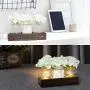 Holz-Schalen-Leuchten für Glasbehälter, Rustikale Landhausdeko mit künstlichen Blumen, Dekorativer Tabletts für Wohnzimmer, Esszimmer, Küche, Garten – Rustikal, Landhausstil.