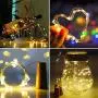 20 Pièces Lignes Lumineuses LED 6,6ft, 20 LED pour Bouteilles de Vin, Luminaires pour Bouchons de Vin avec 30 Mini Guirlandes Lumineuses Fonctionnant sur Pile pour Décoration de Bouteilles de Vin, Artisanat, Fête, Bar, Noël, Festival.