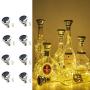 Solar Weinvorrats-Lichter mit Korken, 24 Stück, 20 LEDs Fairy Lights String Beleuchtung, für Party, Hochzeit, Tisch- oder Mittelpunkt-Dekorationen, Multicolor, Kaltweiß, Warmweiß