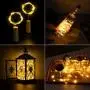 EASSION Weiniglas-Lichter mit Korken, 6,6 m 20 LED Akkubetriebene Lichterkette für DIY, Party, Dekoration, Weihnachten, Halloween, Hochzeit (Warme Weiß, 10er Pack)
