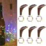 6er Pack 10 LED 4 Farben Solarbetriebene Weinflaschen-Lichter, Mini Kupferdraht Wasserdichte Fairy Lights, LED Lichterkette, Weihnachts- und Hochzeitsdeko für Zuhause, Garten, Schlafzimmer, Outdoor & Indoor