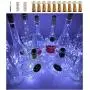 Reisin Wein Flaschen Leuchten 10er Pack 20 LED Batteriebetriebene Korkform Silberdraht Farbige Glühbirnen Mini Lichterkette für DIY Festival Hochzeit Party Innen- & Draußen Dekoration (Kaltweiß)