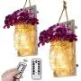 Einklangsvorrichtungen aus Glasbehältern, rustikale Wandleuchten, Handwerkskunst Wanddekoration, Hängeleuchte mit LED-Farbglöckchen, Dekoration für Loft und Küche, Braun