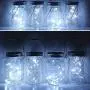 8er Mason Jar Laternen Set, 20 LED Solarige Weiße Feenlaternen Deckel für Garten, Terrasse, Party, Hochzeit, Weihnachten – Dekoratives Licht für Standardbehälter (Kaltweiß)