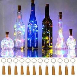 Wine Bottle String Lights,12 Pack 20 LEDs AAA Battery Powered Multicolor Wine Bottle Cork Stopper Lights for Bottle DIY,Table Decorations,Christmas,Wedding, Party,Study,Bar Decoration.