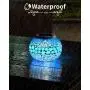 Farbst wechselnder Mosaik-Solarglas-Gartenlichtdekoration, wiederaufladbare Mehrfarben-Solar-Tischlampe, wasserdichtes LED-Nachtlicht für Garten, Party, Schlafzimmer, Patio, Indoor/Outdoor Dekoration, Ideal Geschenke