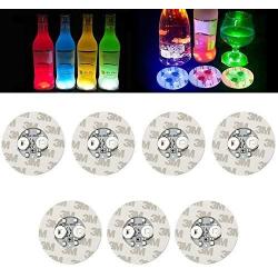 LED Coaster,40 Pack Light Up Coasters for Drinks,Bottle Lights for Wine Liquor Bottle Clear Glass Cup Coaster, Color Changing LED Bar Night Club Party Drink,Bar, Wedding, Party Decorations (Multicolo)