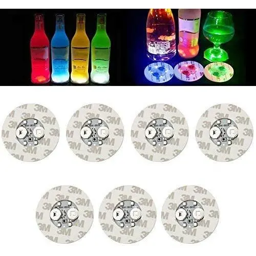 LED Untersetzer, 40er Pack Leuchtende Untersetzer für Getränke, Licht für Wein- und Spiritiglasflaschen, klare Glasuntersetzer, farbwechselnde LED-Bar/Nachtclub-Party-Getränke, Bar, Hochzeit, Partydekorationen (Multicolor)