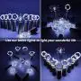 Reisin Wein Flaschen Leuchten 10er Pack 20 LED Batteriebetriebene Korkform Silberdraht Farbige Glühbirnen Mini Lichterkette für DIY Festival Hochzeit Party Innen- & Draußen Dekoration (Kaltweiß)