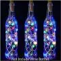 LiyuanQ 10er Pack 20 LED Wein Korkleuchten Kupferdraht Lichterkette, 2M/7.2FT Akkubetriebene Lichterkette für Weinflaschen, DIY, Weihnachtsfeier, Hochzeit Dekoration, Multicolor (Flasche nicht enthalten)