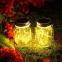 OxyLED 6 Pack Mason Jar Solar Lights, 40 LED Fairy Lights Solar Powered with Jars and Hangers, Waterproof Hanging Solar Lights Outdoor, Decorative Solar Lanterns for Home Garden Patio Party Wedding