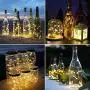 Wein-Gläser-Lichter mit Kork 8 Stück 1,5m 15 LEDs Silber Kupferdraht Batteriebetriebene LED Fairy Lights für DIY/Dekoration/Party/Hochzeit/Weihnachten/Halloween (Warme Weiß)