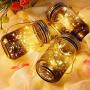 Solar Mason Jar Lights - 3er Set 30 LED Sternen-Fairy Leuchte Solar Garten Hängleuchten Wasserdicht für Innen/Außen Dekorative Leuchten für Hof Hochzeit Party Weihnachten (Warmweiß)