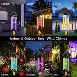 Solar Wind Chimes Lights Outdoor, Auto Color Changing Solar Powered Wind Chimes,Energy Saving,Rustproof & Waterproof Decorative Hanging WindChimes, Romantic Home Garden Gift for Birthdays,Mothers’ Day