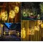 Warme Weiß LED Mason Jar Laternen, Outdoor Dekoration, Wasserdicht, 4er Set, Solarbetriebene Laternen für breite Öffnung Mason Jar, für Outdoor/Indoor Patio Garten Hochzeit Tisch Dekorationsbeleuchtung