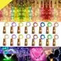 16er Set 30 LED Weinhebel-Stringlichte, 3m/10.2FT, Innenraum Weihnachts Kürbislampe Schlafzimmer Dekorations-Stringlichte mit Batteriebetrieben Kupferdraht Sterne-Feenlichte mit Korken für Party Halloween Dekoration (8 Farben)