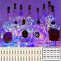 30er Set Weinvorratsleuchten mit 20 LEDs pro Leuchte, mit Korken, 3,3 m Silberdraht, batteriebetriebene Mini-Farbkugelketten, für Likörflaschen, Party, Hochzeit, Halloween, Weihnachten, Dekoration