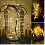 10er Set 20 LED Weinhebel-Lichter, Mini Fühlampen-Schnur, Kupferdraht, Akkubetriebene Sterne Lichter, DIY, Festival, Hochzeit, Party, Indoor, Outdoor Dekoration (Warme Weiß)
