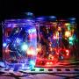 6-Pack Solar-Powered Mason Jar Lights 20 LEDs(6 Hanger Included/No Jar),5 Colors Twinkle Jar Waterproof Hanging Lantern,Outdoor Garden String Lighting Lids for Regular Mouth Jars for Christmas Patio