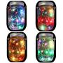 6-Pack Solar-Powered Mason Jar Lights 20 LEDs(6 Hanger Included/No Jar),5 Colors Twinkle Jar Waterproof Hanging Lantern,Outdoor Garden String Lighting Lids for Regular Mouth Jars for Christmas Patio