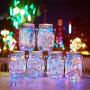 XVZ Solar Mason Jar Lid Lights 2 Pack 20 LED Light String Fairy Light,IP65 Waterproof Light for Garden Deck Patio Party Wedding Christmas Decorative Lighting (Multicolor)