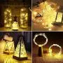 Wein-Gläser-Lichter mit Kork 8 Stück 1,5m 15 LEDs Silber Kupferdraht Batteriebetriebene LED Fairy Lights für DIY/Dekoration/Party/Hochzeit/Weihnachten/Halloween (Warme Weiß)