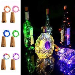 ANYOYO Bottle Cork Lights 6 Color 20 LED Copper Wire Wine Bottle Mini Fairy String Lights Battery Powered Starry Lights Gift for Thanksgiving Days Christmas Decoration DIY Wedding Party Indoor Outdoor