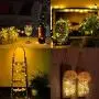 Akku-betriebene Mason Jar Laternen, 8er Set, Warme Weiße 20 LED Sterne Glühbirnen/Feenlichter für Mason Jar Wein Flaschen, für Zuhause, Terrasse, Garten, Hochzeit, Weihnachten, Mond Tisch Dekorationen Beleuchtung