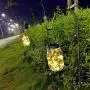 Solar Mason Jar Hängeleuchten, 8er Set mit 30 LEDs (Haken & Gläser inklusive) Solar Laternen Tischleuchten, Outdoor Gartenlampe Dekoration für Terrasse Garten, Hof, Boden, Treppe und Terrasse