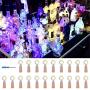 20 LED Weinrunk-Lichter, Batteriebetriebene LED Kork-Form Silber-Kupferdraht Farbige Fee Mini Lichterkette für DIY Weihnachten Halloween Hochzeit Party Dekoration, 20 Stück (4 Farben)