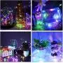 12er Set 20 LED Weinvorratsleuchten mit Kork, 6,5m/2M Kupferdraht Korkleuchten, Batteriebetriebene Flaschen Korkstringleuchten für DIY Party Dekoration, Weihnachten Hochzeit Festival - Bunt