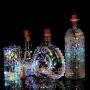 10er Pack Weinvorratsleuchten mit Korken – 20 LED-Fadenscheinleuchten mit Kupferdraht, für Garten, Terrasse, Wegbeleuchtung, Outdoor, DIY, Party, Hochzeit (10, farbig-stabil)