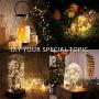 MUMUXI 24 Pack Fairy Lights Battery Operated, 7.2ft 20 LED Mini Waterproof String Lights Copper Wire Firefly Starry Lights for Wedding Party Mason Jars Crafts Christmas Decor, Warm White