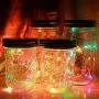 6-Pack Weite-Mund Solar-betriebene Mason Jar Lampen, Wasserdicht (Glas & Griff Nicht Enthalten), 20 Glühbirnen, 5 Farben, Blinkende Glaskappen, Passend für Weite-Mund-Gläser