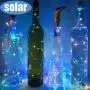6er Pack 10 LED 4 Farben Solarbetriebene Weinflaschen-Lichter, Mini Kupferdraht Wasserdichte Fairy Lights, LED Lichterkette, Weihnachts- und Hochzeitsdeko für Zuhause, Garten, Schlafzimmer, Outdoor & Indoor