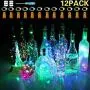 12er Set Farbige Weinlichtketten mit Korken, 7ft 20 LED Mini Wein Kork Lichtketten mit Kupferdraht, Batteriebetrieben, Sternebeleuchtung zur individuellen Gestaltung, Hochzeit, Party (Mehrfarbig)