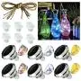 Solar Wine Bottle Lights，Diamond Wine Cork Lights 6 Pack 20LED Solar Powered Decorations Indoor/Outdoor Garden Mini String Lights for DIY/Decor/Party/Wedding/Christmas/Halloween-Mixed packaging