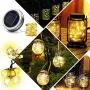 Solar Alritz Glasbehälter Deckel Lichter – 30 Warmweiße LED-Farbstringlichter (Glasbehälter nicht enthalten) für Patio Garten Hof Dekoration Geeignet für Regular Mouth Gläser