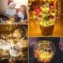 Guirlande Lumineuse LED 12 Pièces, Alimentée par Batterie, 6,9m 20 LEDs, Fil Cuivre Argent Waterproof, Guirlande Étoiles Luciole Flexible pour Chambre Mariage Fête Bocal (Blanc Chaud)